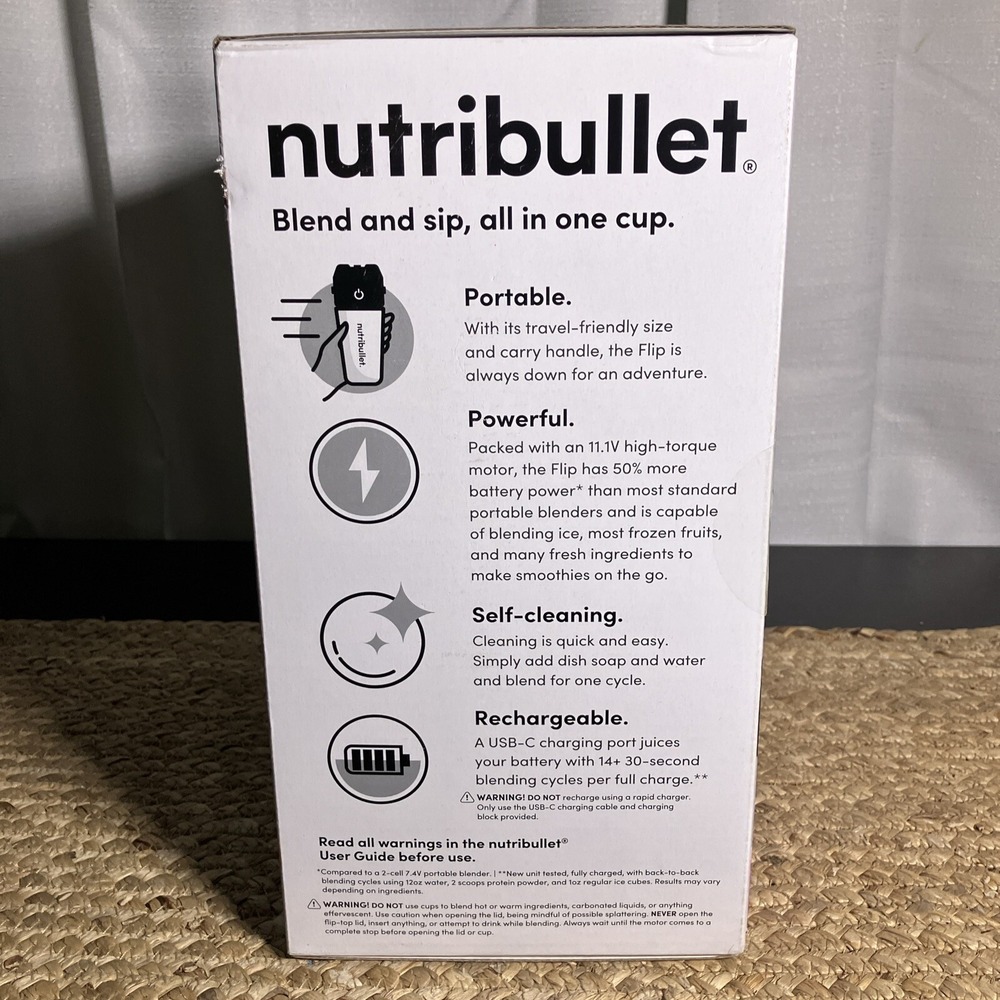 New! Nutribullet Flip Insulated Portable Blender in Brushed Stainless Steel - Picture 4 of 5